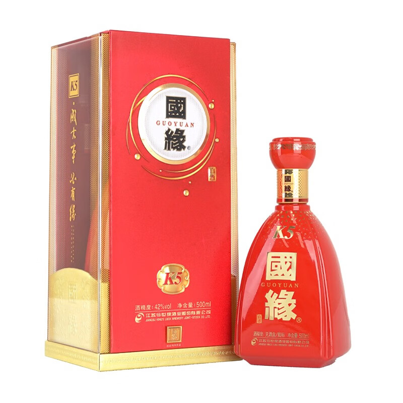 今世缘 白酒 国缘k5 幽雅醇厚型 42度 500ml 送礼白酒caamdegux