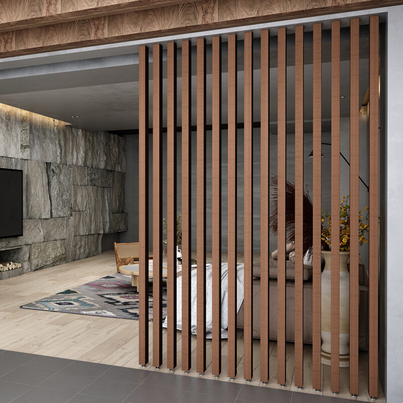 玄关立柱 入户玄关立柱进门客厅实木条屏风隔断柱子卧室房间免打l