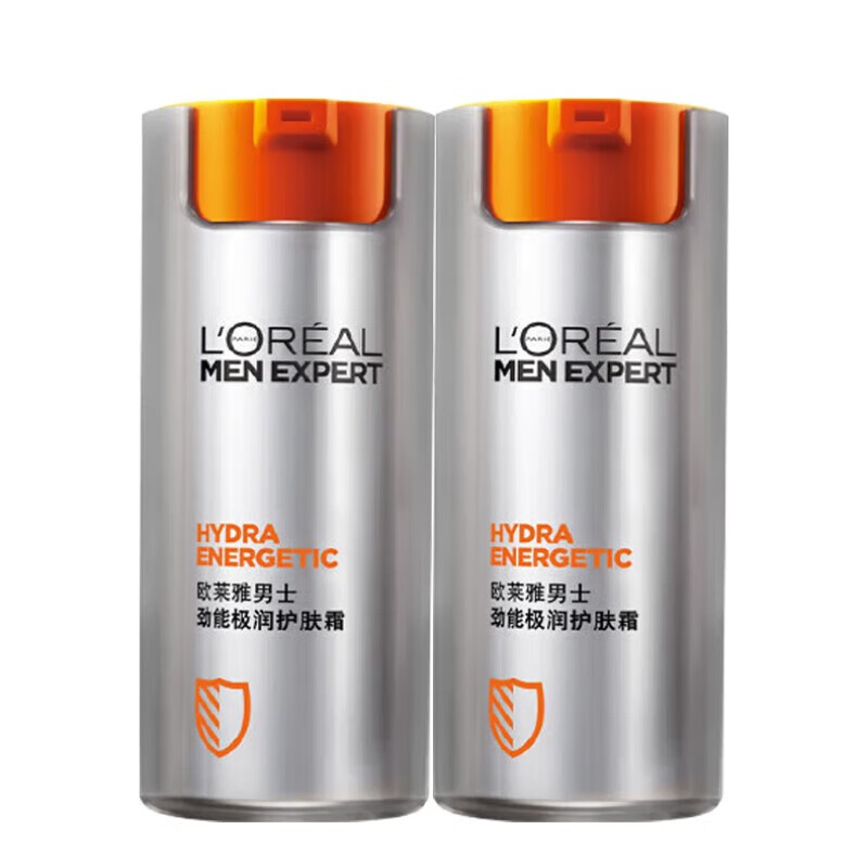 歐萊雅（L’OREAL）男士勁能極潤(rùn)護(hù)膚霜修護(hù)保濕補(bǔ)水舒緩干燥易吸收不油膩面霜乳男 男士勁能極潤(rùn)護(hù)膚霜2瓶裝共100ml