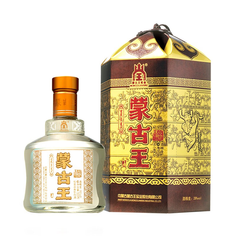 蒙古王39度金帐3系列金包浓香型白酒500ml 1瓶