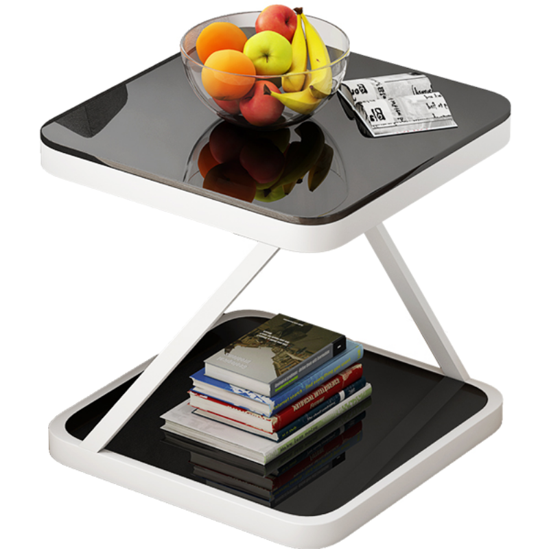 原声原代 茶几简约现代钢化玻璃茶几桌小户型Z形客厅小茶几小桌子 白架+白玻璃（茶几） 长140*宽60*高50cm