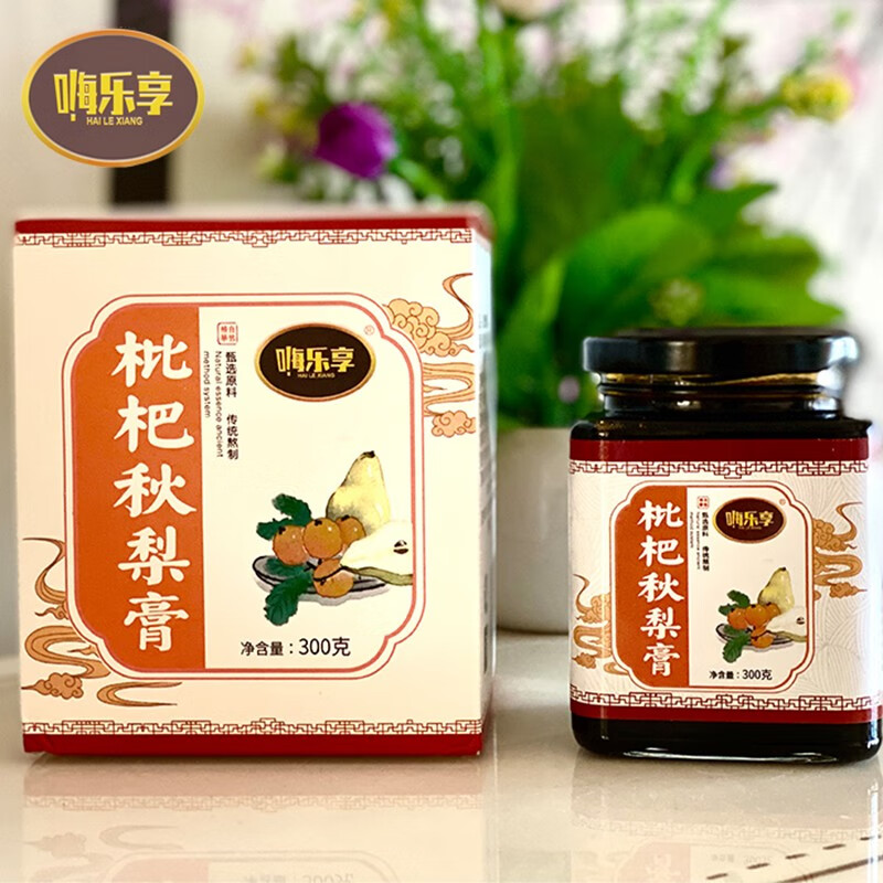 嗨乐享 嗨乐享古法手工枇杷秋梨膏300g百合蜂蜜玉竹滋润老人儿童冲调