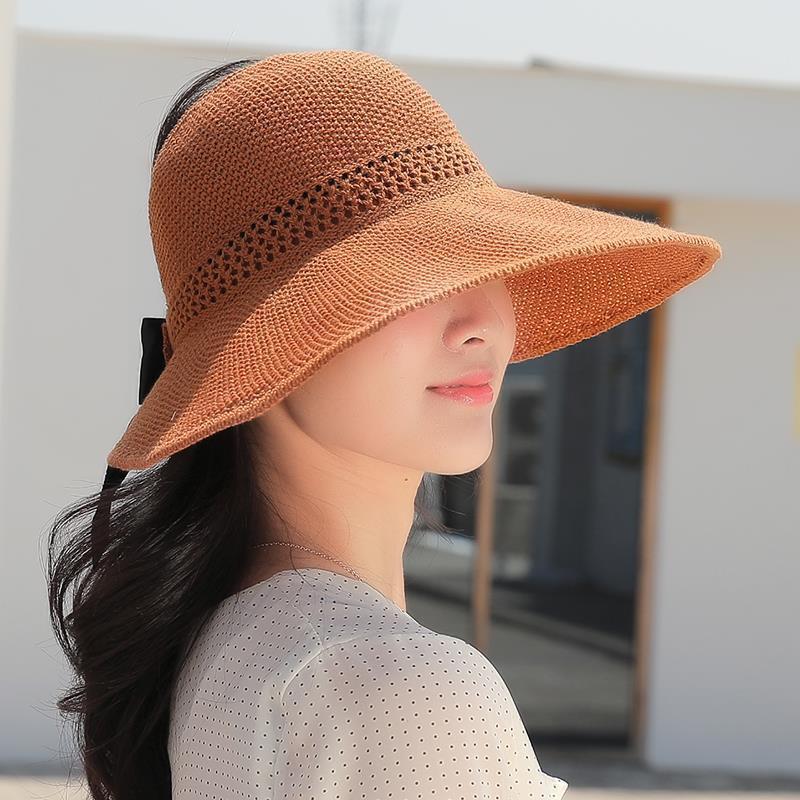 十方秀才夏季女遮阳帽日系大沿帽韩版百搭渔夫帽女帽太阳草帽 咖色 可