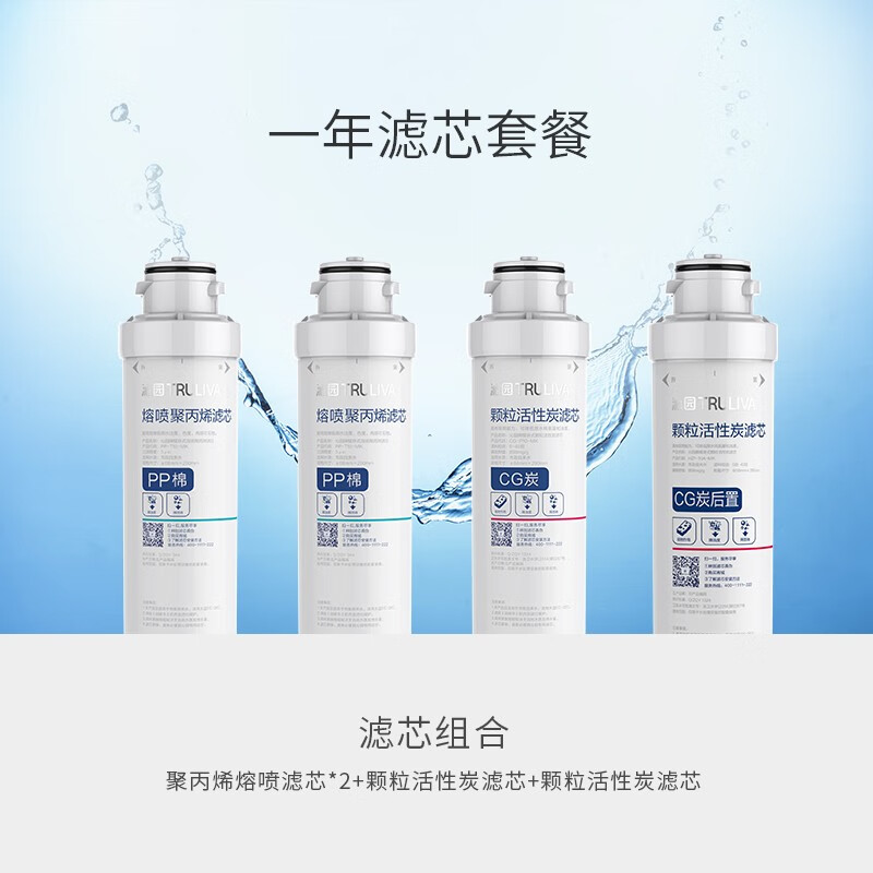 沁园（TRULIVA） 模块式滤芯套餐 适用05D/502A/05A502B等家用净水器滤芯 一年滤芯套餐（PP+颗粒+后置）