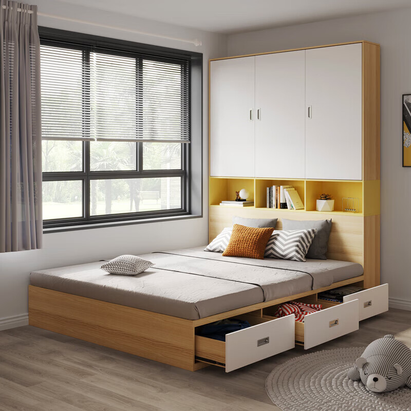 盎梓塌塌米床衣柜床一体小户型日式踏踏米床地台床榻榻米床落地床 床