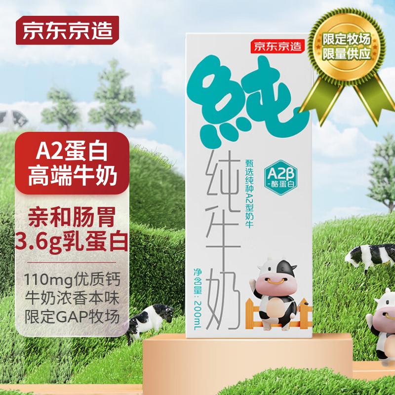 京东京造北京三元生产 3.6g蛋白A2牛奶200ml*20盒 A2β-酪蛋白 健康奶礼盒