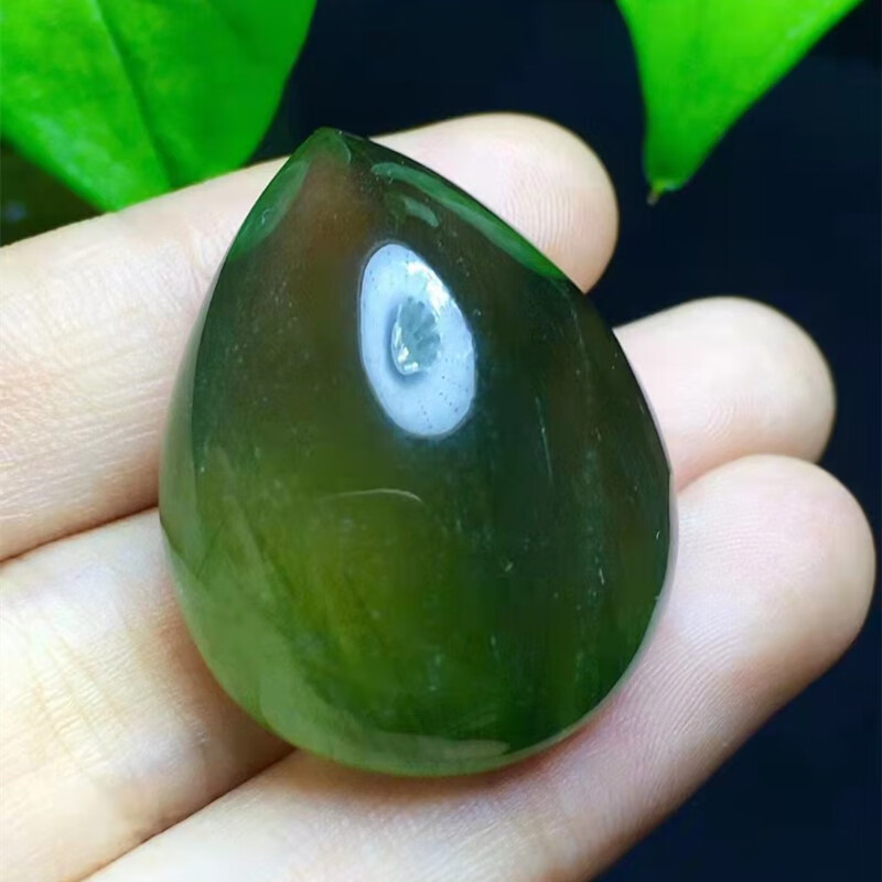 寻然水晶绿发晶水滴原石吊坠,顺发,猫眼效应,珍品收藏,假一罚十22-3