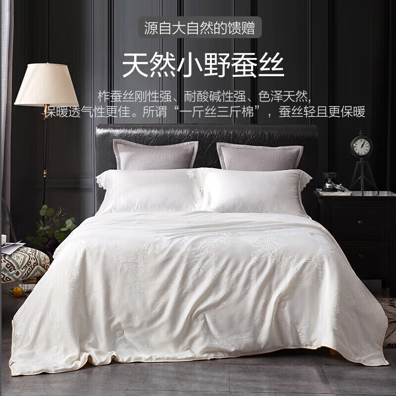博洋家纺 洛菲白 抑菌100%蚕丝被 春秋被子 约3.7斤200*230cm