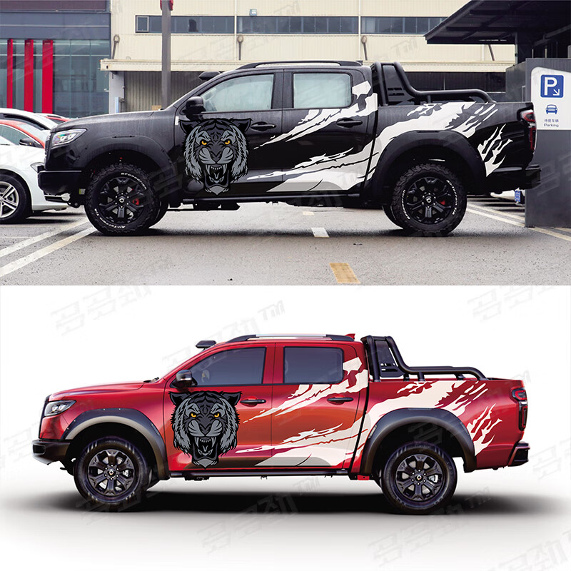 博得(bud)长城炮车贴拉花黑弹改装皮卡车身汽车装饰个性贴纸越野车
