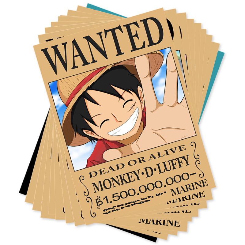 人物42*29cm海报高清大图压纹防水海报墙贴卡通图片 海贼王 通缉令