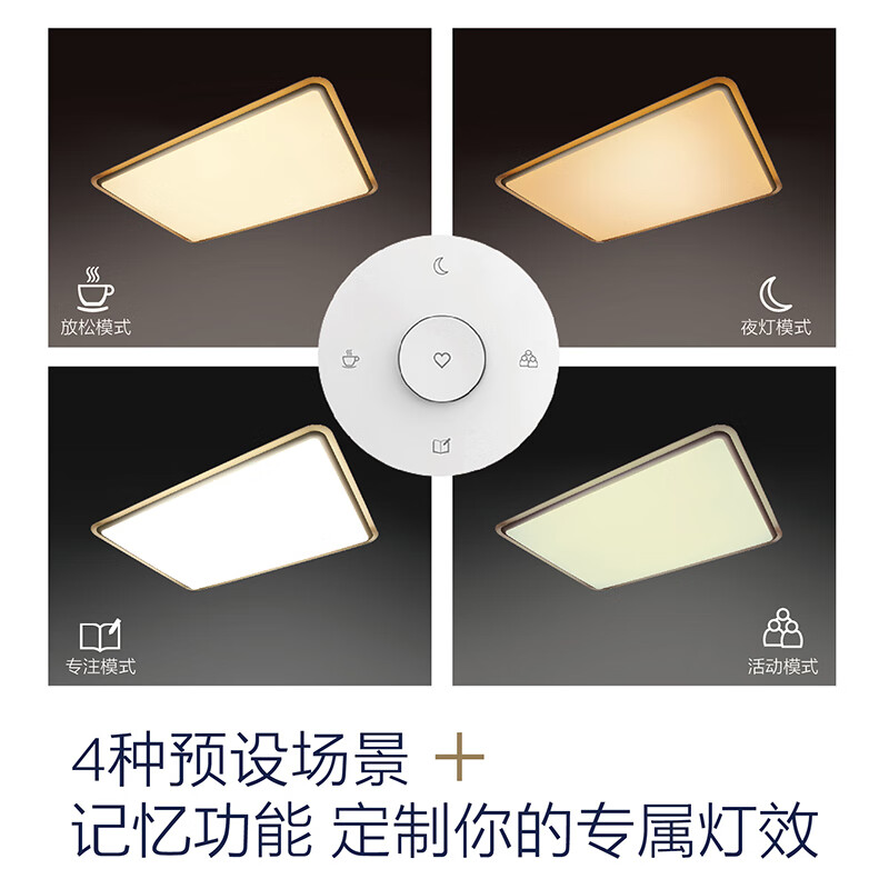 飞利浦 PHILIPS 吸顶灯客厅卧室方形吸顶灯 幻镜方形40W 27-65K银色（不含遥控需另购）