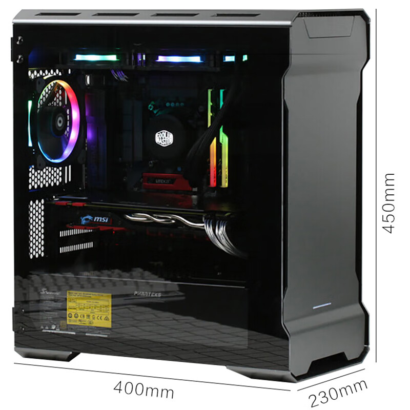 追风者(PHANTEKS) 314ETG进阶版 Matx钛金灰钢化玻璃RGB铝壳水冷电脑机箱(支持240&280水冷/RGB灯控)