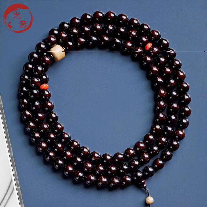 光音小叶紫檀12毫米108颗念珠 大佛珠 高密金星老料项链 老料檀香木珠