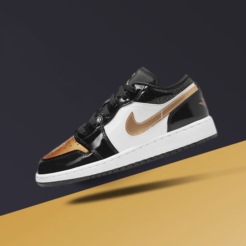 jordan 1 gs aj1 low低帮篮球鞋 cv9844 dh7547 黑金脚趾dr6970-071
