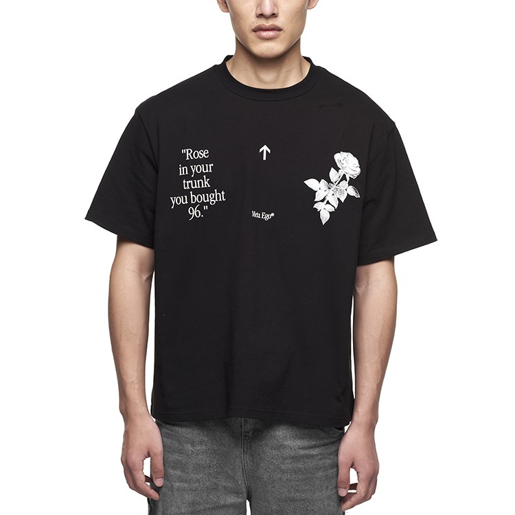 刘柏辛:官方授权无限意识 meta ego系列 玫瑰星云 holy 短袖t恤 黑色