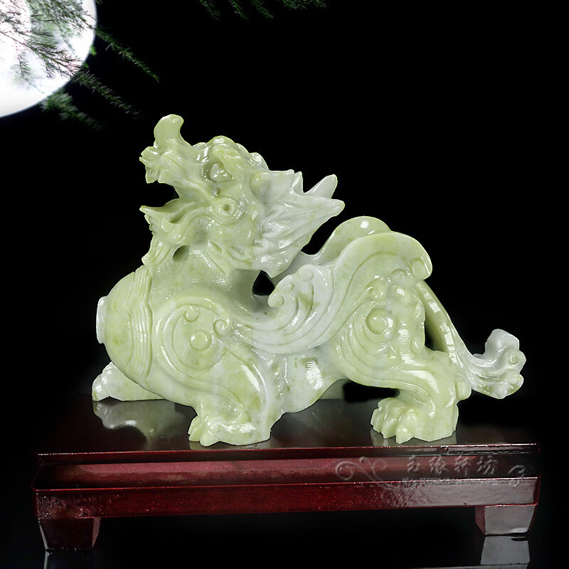毅树天下(yishutianxia)天然玉石貔貅摆件一对蓝田玉古雕貔貅客厅办公
