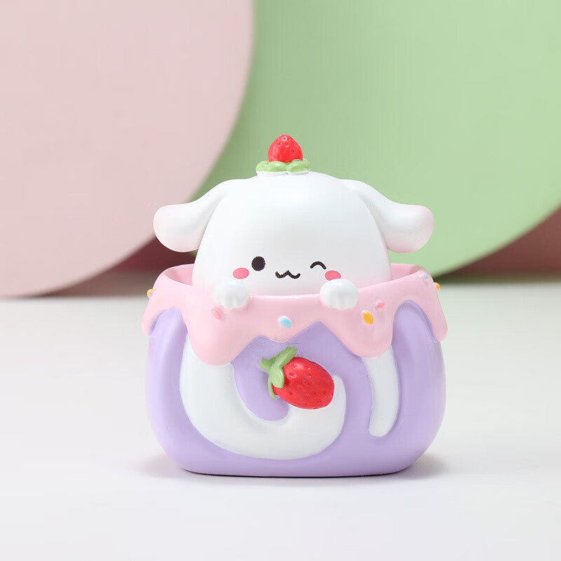 摆件树脂工艺品可爱卡通食物造型蛋糕装饰生日礼物女 a款(草莓瑞士卷)
