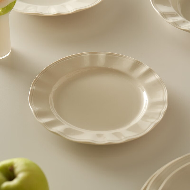 肆月纯色盘子陶瓷牛排盘西餐盘家用创意餐盘 7.5英寸平盘