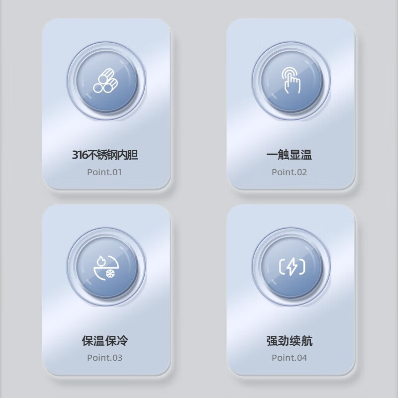 飞利浦(PHILIPS)智能保温杯 316L不锈钢泡茶杯 男女节日送礼水杯大容量车载办公杯 【智能温显】泡茶杯-白色500ml