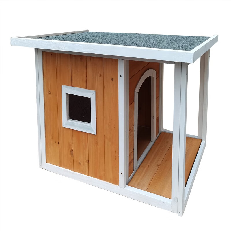 hkml户外室内实木制狗屋大中小型狗窝防腐防雨水宠物屋猫屋 s小号双拼