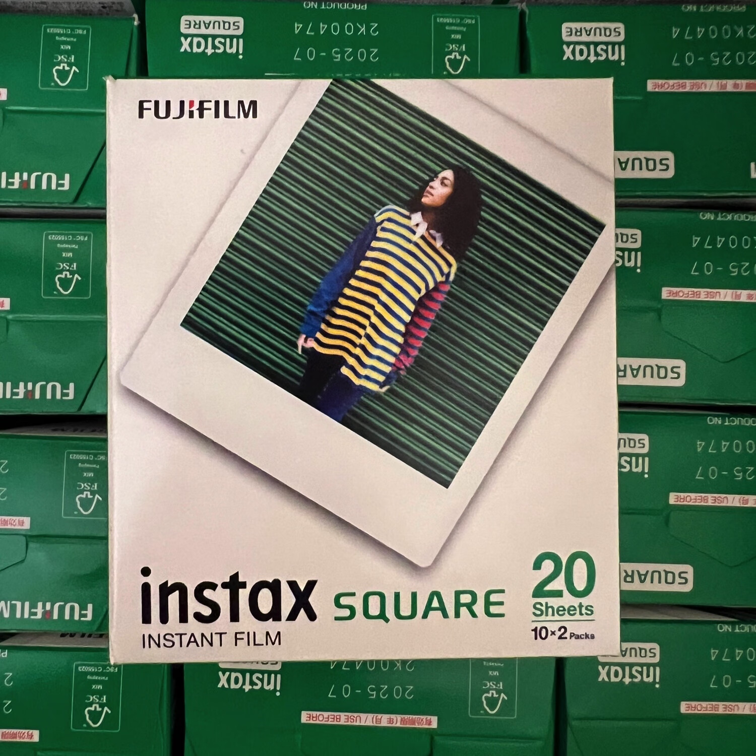 富士富士拍立得方形sq1/40/10sq打印等方形4寸白边相纸 方形白边40张