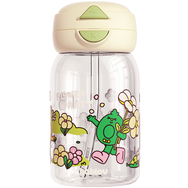BABLOV花伴森儿童水杯女生夏季高颜值tritan塑料杯大容量水壶学生吸管杯