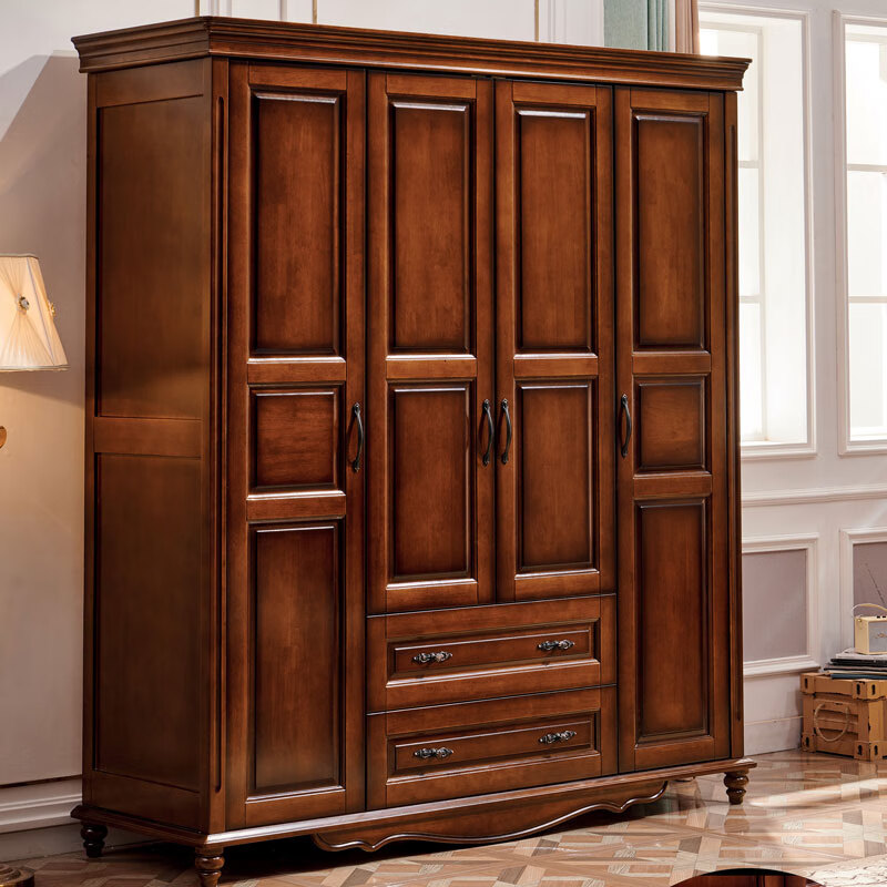 星成豪庭(xingchenghaoting)美式全实木大衣柜家用卧室乡村简约复古