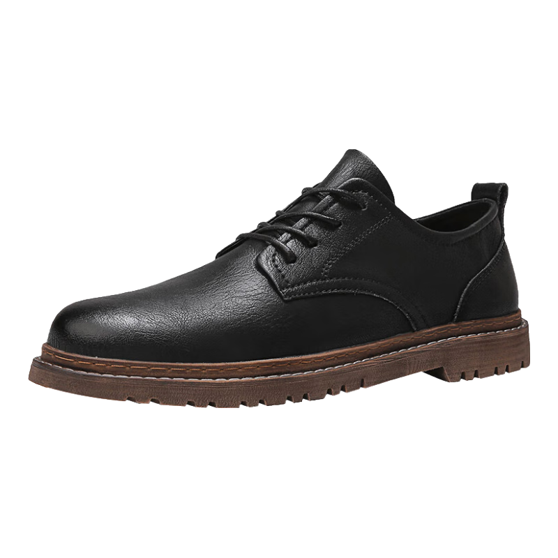 公牛世家【新年禮物】百搭男鞋秋冬季加絨保暖棉鞋商務(wù)正裝休閑皮鞋男