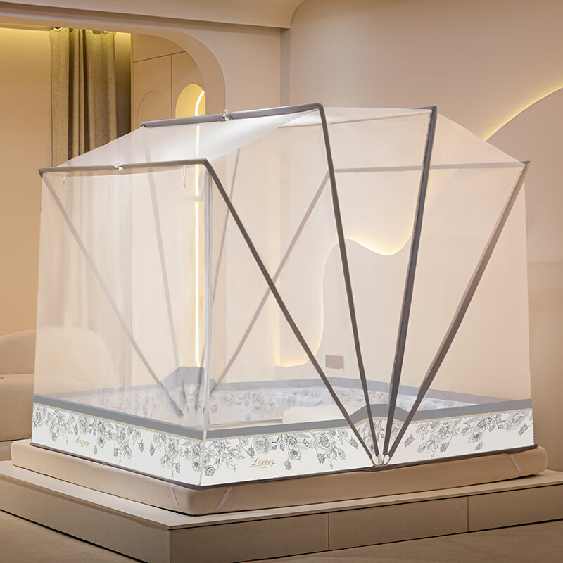 dzq高级免安装可折叠休闲蚊帐家用卧室加高易收纳加密儿童防摔蒙古包