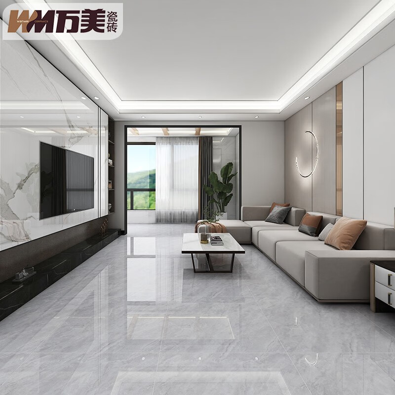 万美 通体大理石瓷砖800x800客厅地砖卧室书房地板砖 电视背景墙瓷砖