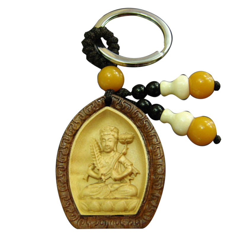 增庆堂黄杨木十二生肖本命佛钥匙扣 平安守护神吉祥物饰品 包包小挂件 属鼠/千手观音