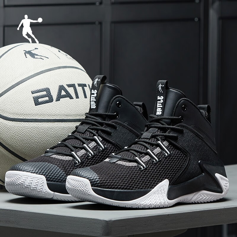 乔丹篮球鞋2020网面男士高帮透气 耐磨实战球鞋 黑色/白色 40