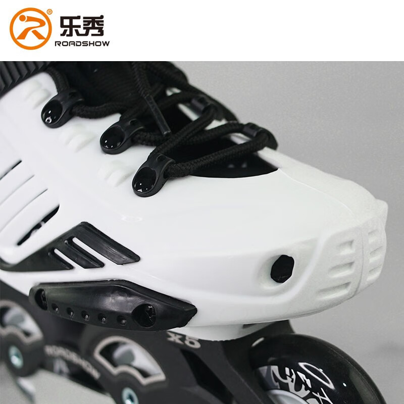 乐秀(ROADSHOW)轮滑鞋成人10-16岁学生溜冰鞋男女初学刷街平花直排轮X5S旱冰鞋 全闪黑色单鞋+轮滑包【初学刹车】 42 -43码