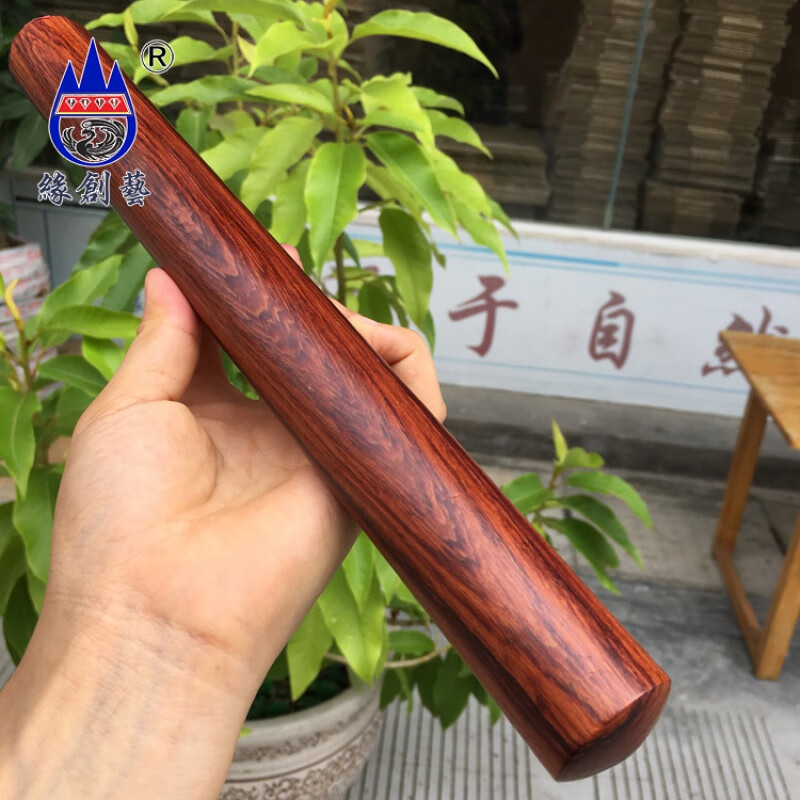 uosu红木擀面杖30cm一物一图实木珠子料缅甸酸枝整木料面棍 30厘米