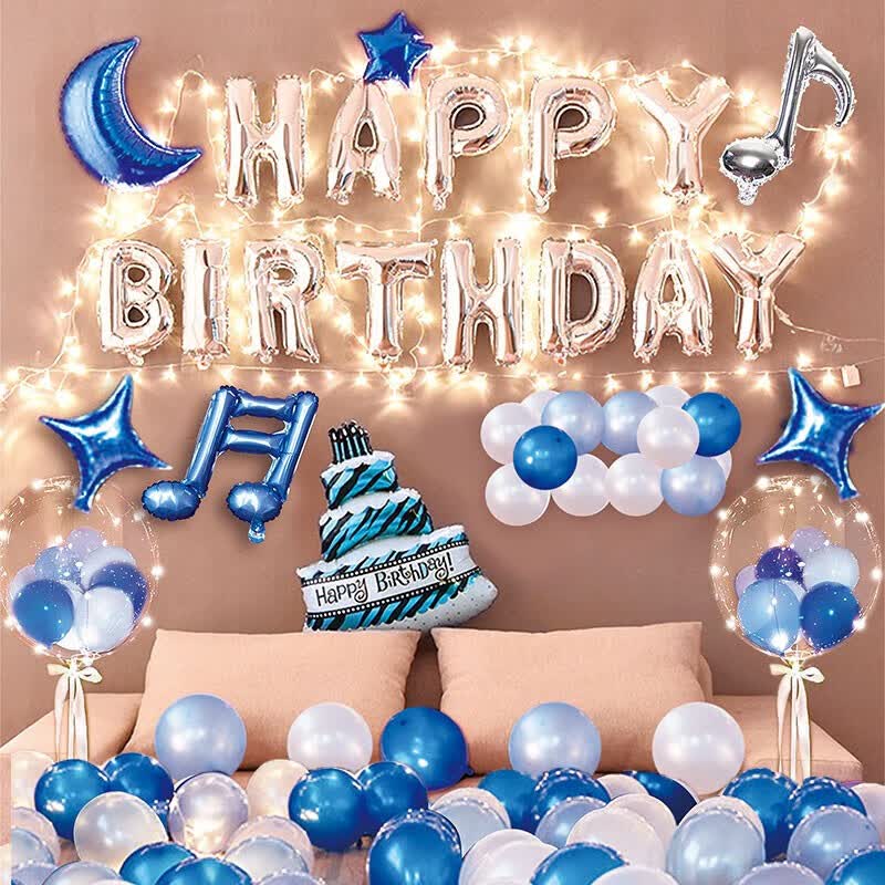 新新精艺 生日装饰周岁场景布置男孩浪漫惊喜告白成人儿童派对气球蓝色高性价比高么？