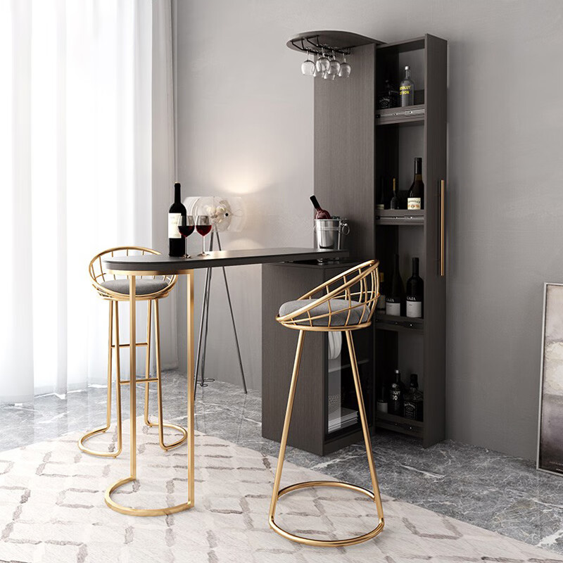 珀升吧台隔断柜北欧轻奢伸缩吧台现代简约客厅旋转隔断酒柜玄关柜门厅