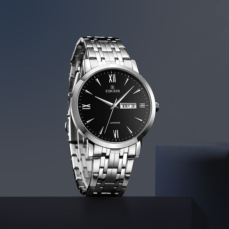 依波表(ebohr) 依波表(ebohr)情侣手表双日历超薄防水简约石英男女士