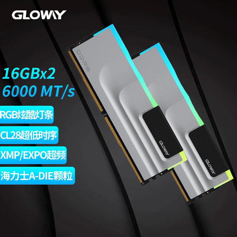 光威（Gloway）DDR5 32GB（16GBx2）6800 台式机电脑内存条神武RGB系列-适用组装DIY电脑 【16GB×2】6000海力士A-die CL28