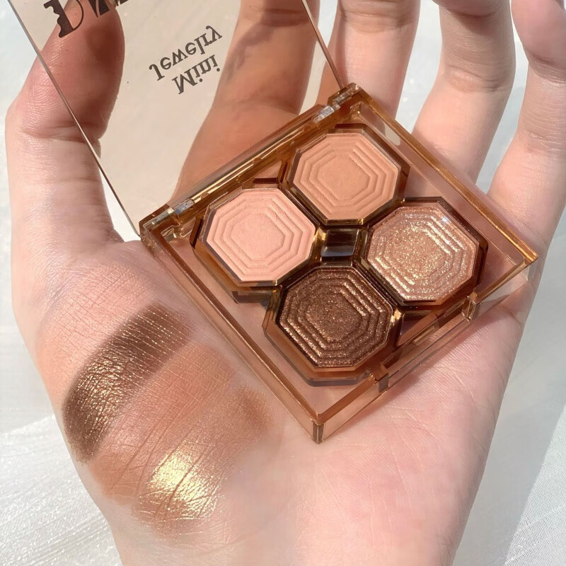 小城伊香 魔法宝石四色眼影 珠光哑光日常彩妆眼影盘多色眼影盘 红色