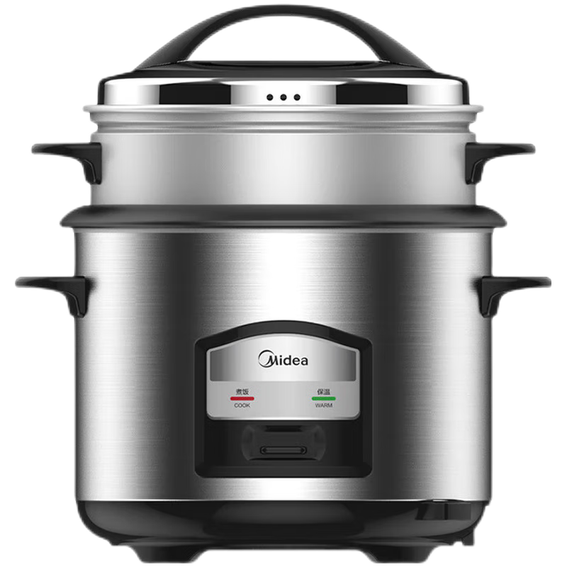 美的电饭煲家用大容量机械式电饭锅带蒸笼安全防干烧自动老式电饭锅电饭煲 AFG5570容量 5.5L 型号