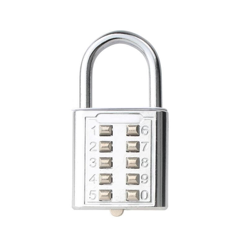 哩也波哩也按键密码锁金属合金挂锁按键盲人锁 6位按键锁