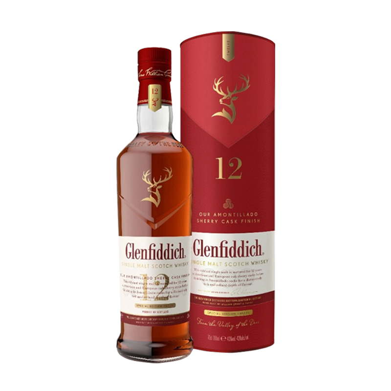 格蘭菲迪（GLENFIDDICH）單一麥芽威士忌700ml 英國 蘇格蘭 進(jìn)口洋酒 格蘭菲迪12年雪莉桶700ml*2瓶