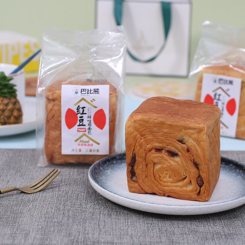 巴比熊红豆吐司手撕面包无夹心吐司学生营养早餐面包吐司代餐零食品