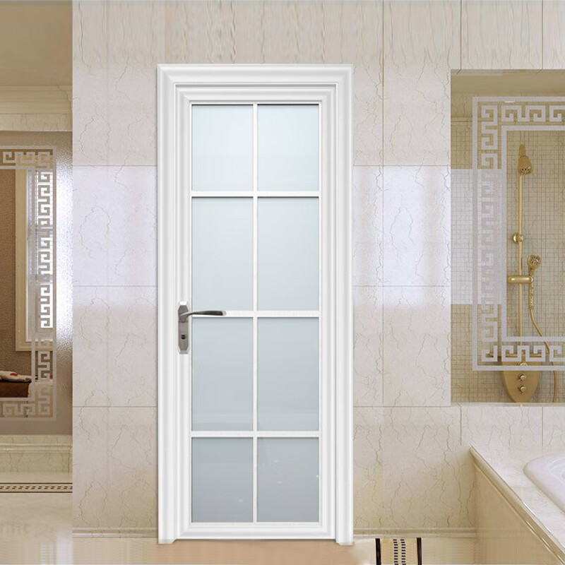 春禄窄平开门定制钛镁合金卫生间门厨房门卫生间门钢化玻璃厕所门 hl