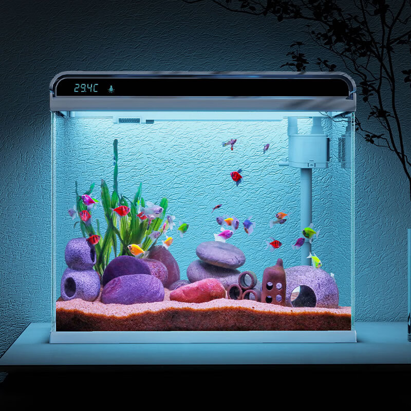 森森（SUNSUN）森森超白玻璃小鱼缸客厅 小型水族箱 生态免换水金鱼缸HE480