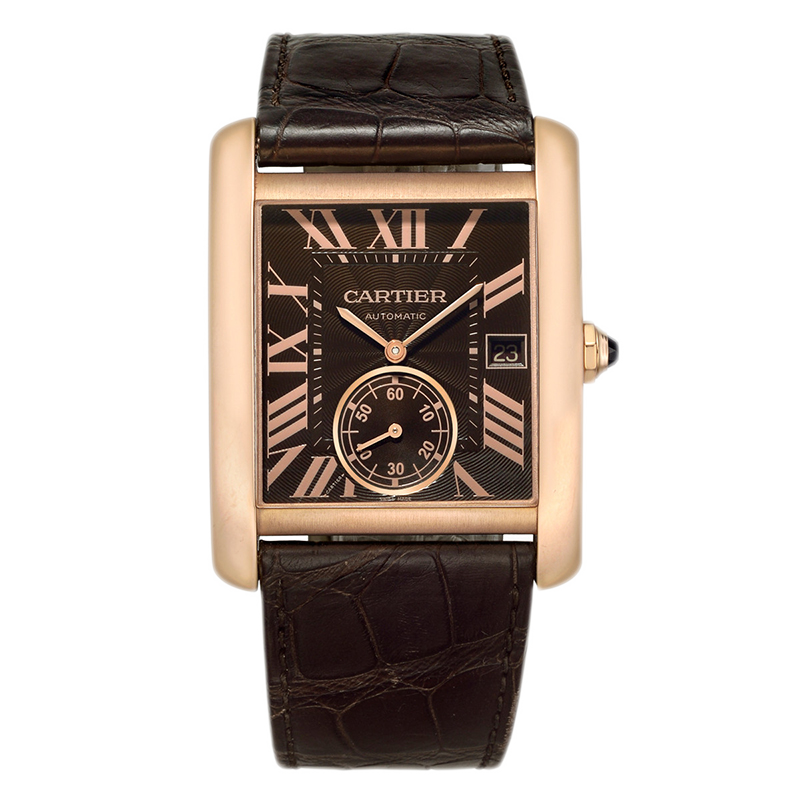 【二手95新】卡地亚手表cartier坦克18k玫瑰金自动机械男表w5330002