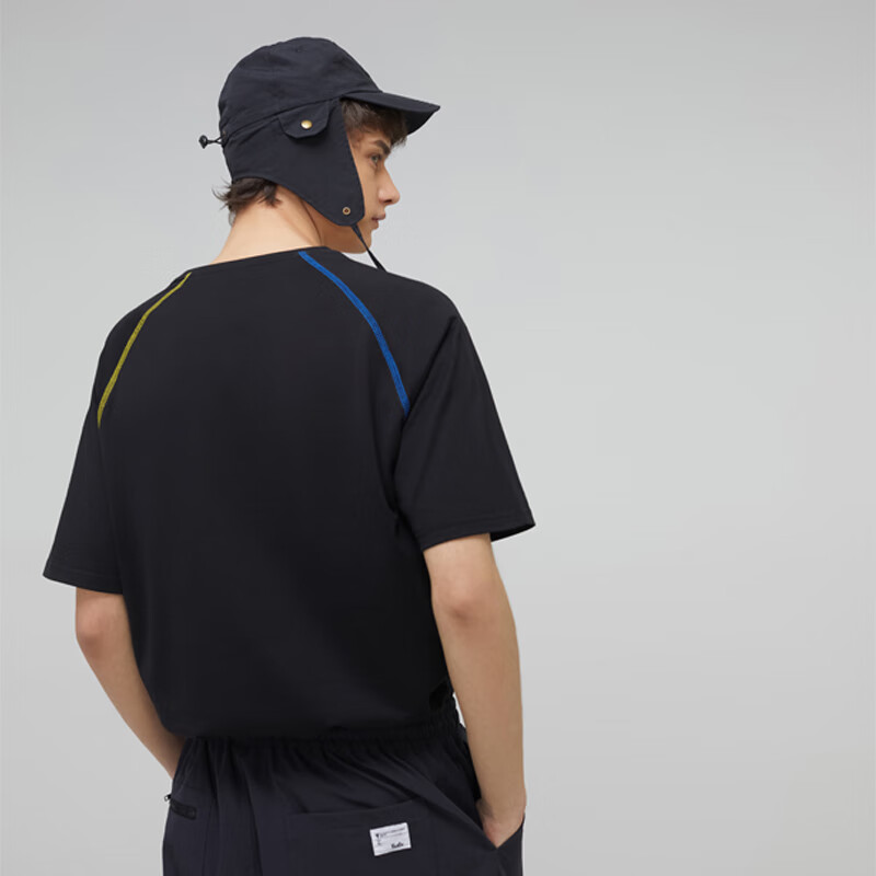 京东京造 男士全棉绣花圆领短袖t恤 黑色 xxl