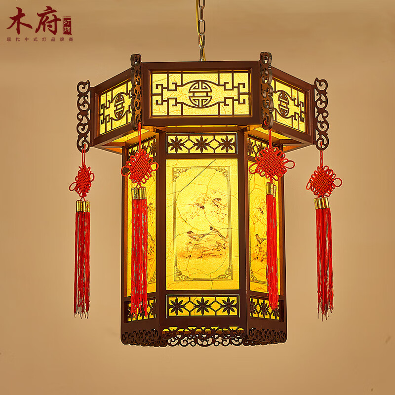 木府中式灯笼吊灯仿古六角宫灯文旅古建筑大门口过道走廊阳台灯中国风