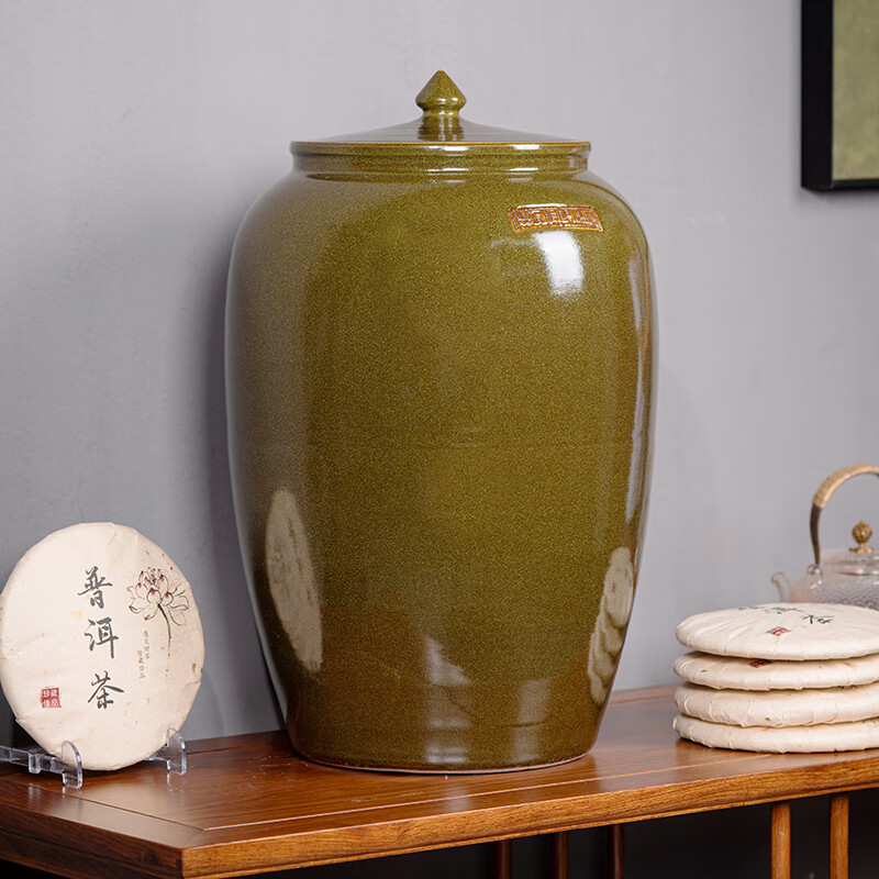 罐大号陶瓷存茶储茶家用密封缸醒茶仓茶饼罐景德镇 茶叶末缸