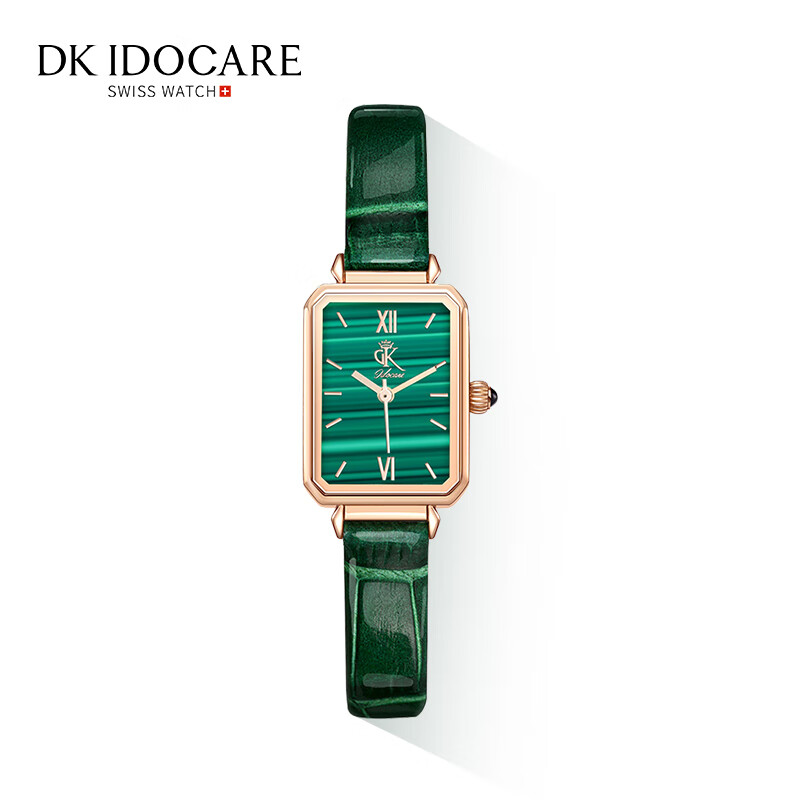 DK女士手表个性定制免费刻字写贺卡38女神节礼物送妈妈送女友送老婆 绿表-绿色小牛皮